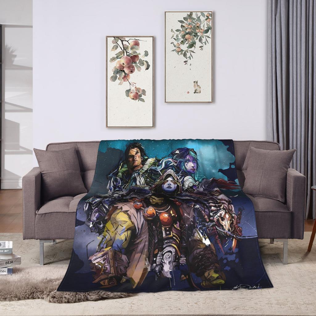 WOW World of Warcraft Arthas Retro Game Flannel Blanket  Super Warm Throw Blanket for Bedroom Camping Bedspread Sofa Bed Cover