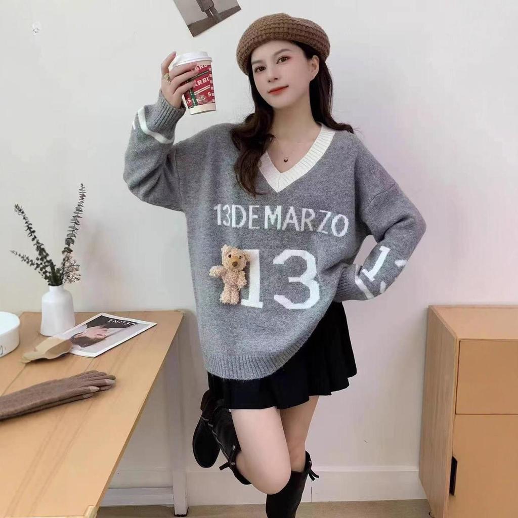 Nový svetr s výstřihem do V: Unisex, Volný, Zeštíhlující, Ležérní styl pro podzim a zimu