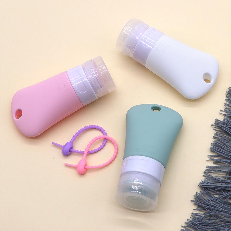 Large-Capacity Refillable Silicone Travel Bottle with Hanging Holes
