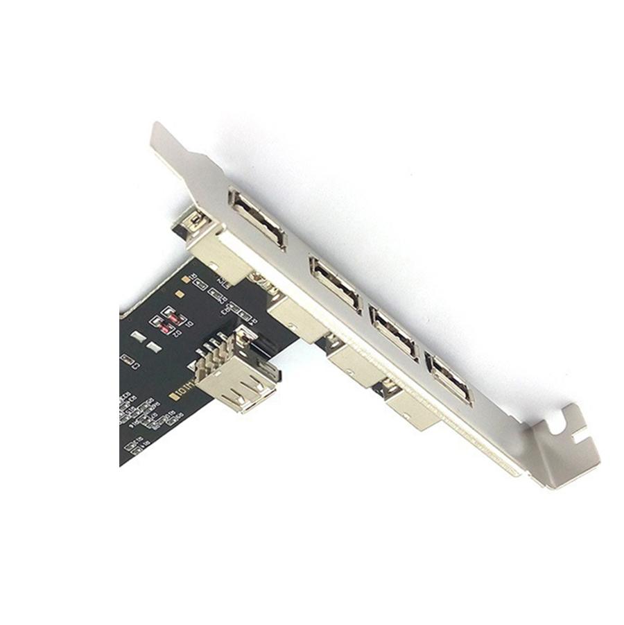 1x 5 Port(4+1) USB 2.0 PCI Expansion Card  For Windows 98SE/Me/2000/XP/NT 4.0/XP