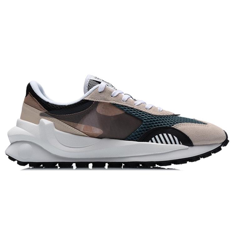 Li Ning Square Running Shoes Men's Low top Ocean Blue/Cassava Apricot/Black AGCR039-2
