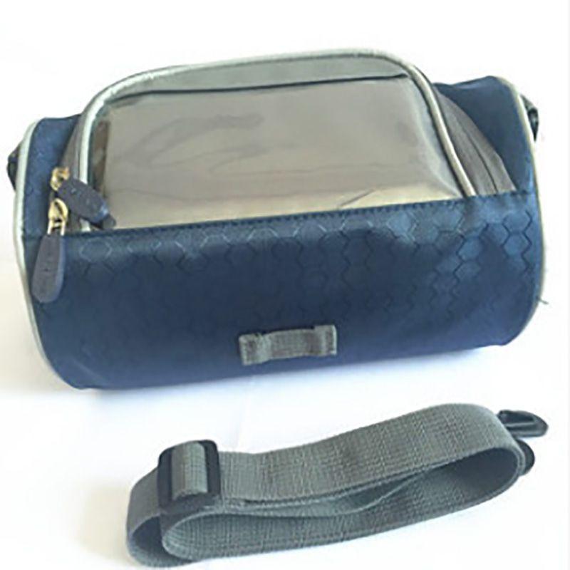 

Bycicle Foldable Visible Bicycle Handlebar Bag Cycling Front Tube Bag Phone Case Navy