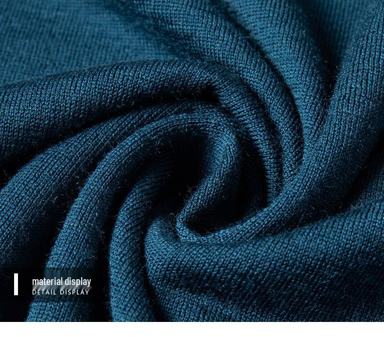 Men's 100% Pure Wool Half-High Neck Sweater, Machine Washable, Thick Base Layer - 2025 Autumn/Winter New Style