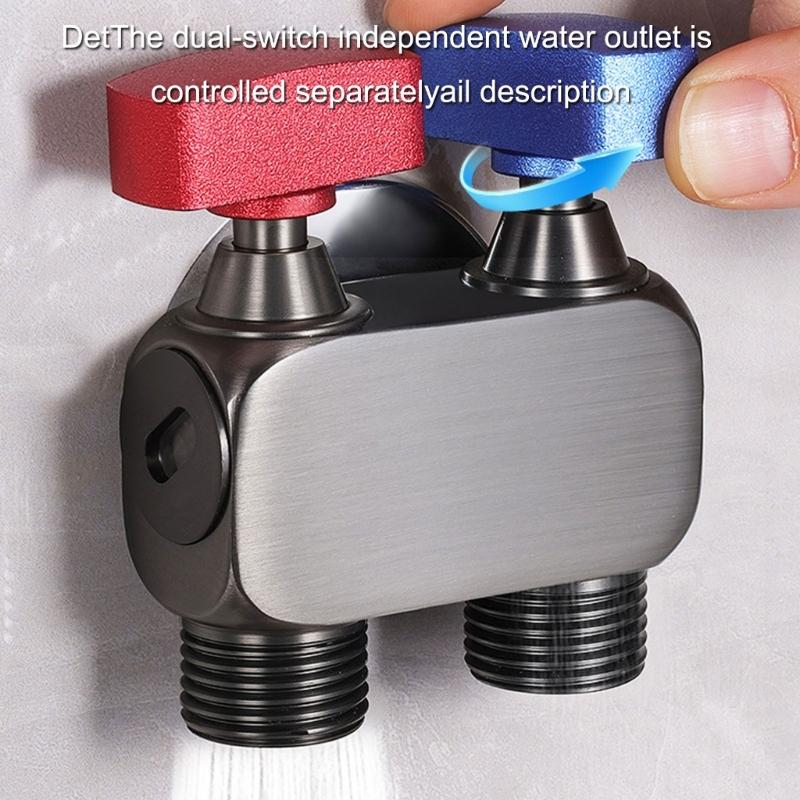Manual Double Outlet Brass Sprayer for Bathroom Hygienes Pet Care and Laundry Threaded Valves with Leakproof Structure