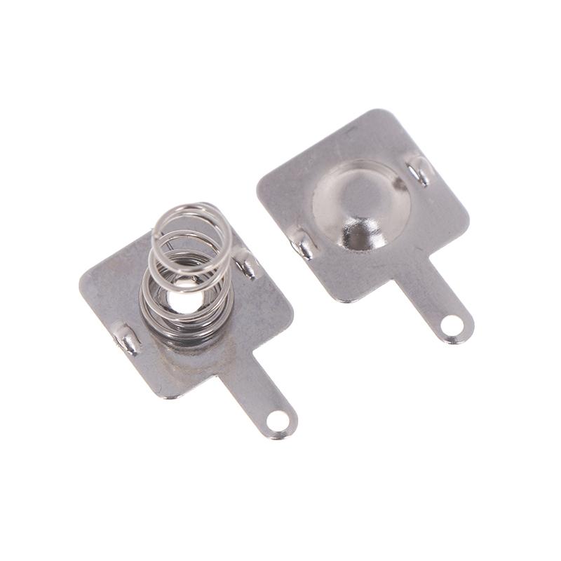 5Sets 12MMx12MM - + Replacement Metal Spring Contact Plate Silver Unidirectional Slot For AA Battery Case
