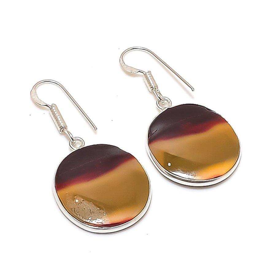 Natural Mookaite Gemstone 925 Sterling Silver Jewelry Earring 1.58  AE-12016