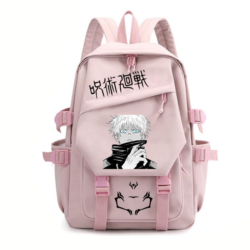 Zaino Scolastico Anime Jujutsu Kaisen per Ragazzi Unisex in Nylon con Doppia Bretella per l'Uso Quotidiano al Campus
