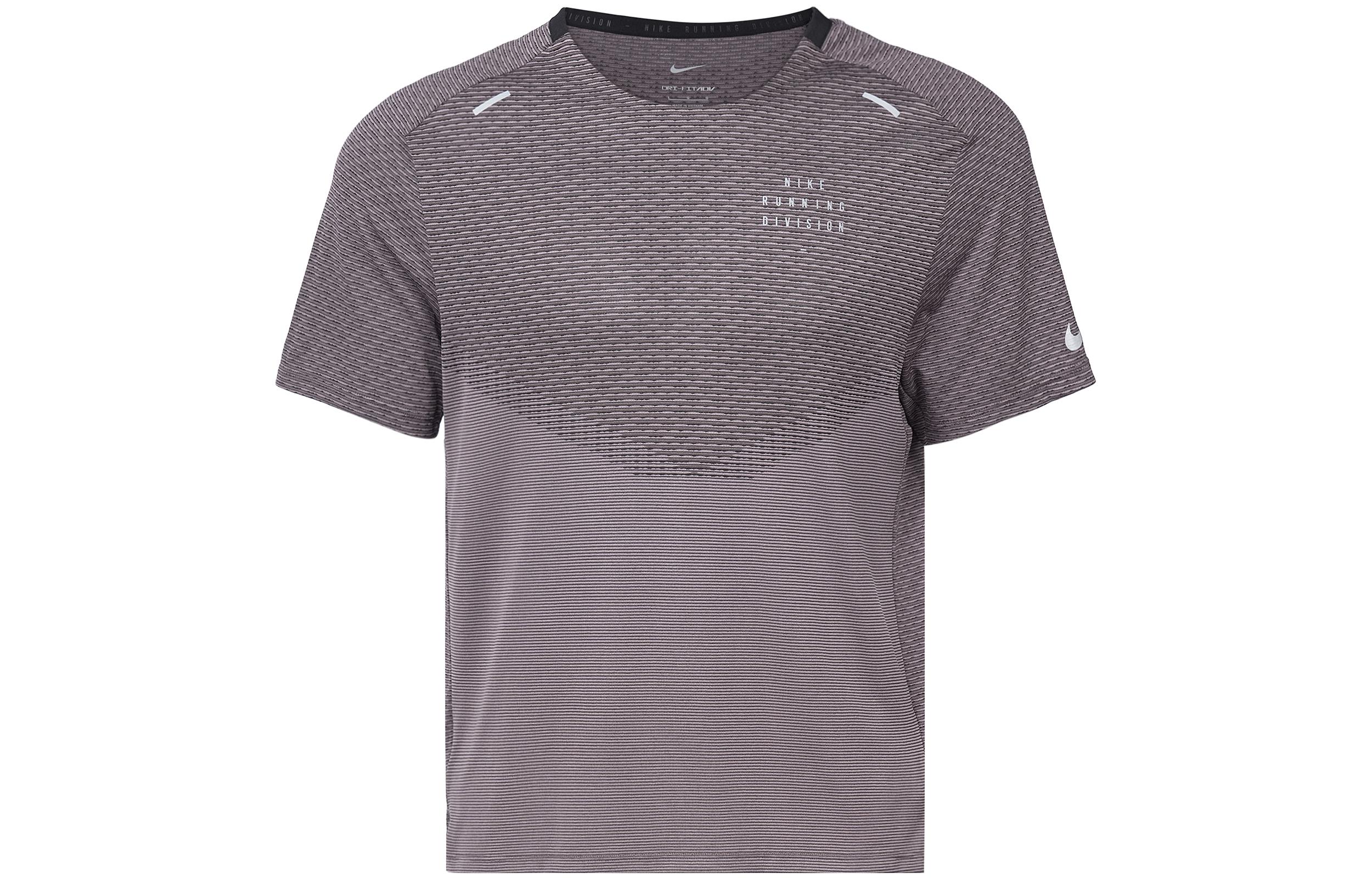 Nike T Shirts Men s Brown Crew Neck Moderate Straight Fit DD4796-011 S