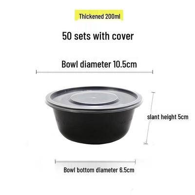 Xihe Disposable Round Takeaway Containers with Lids, 200ml, 50 Sets