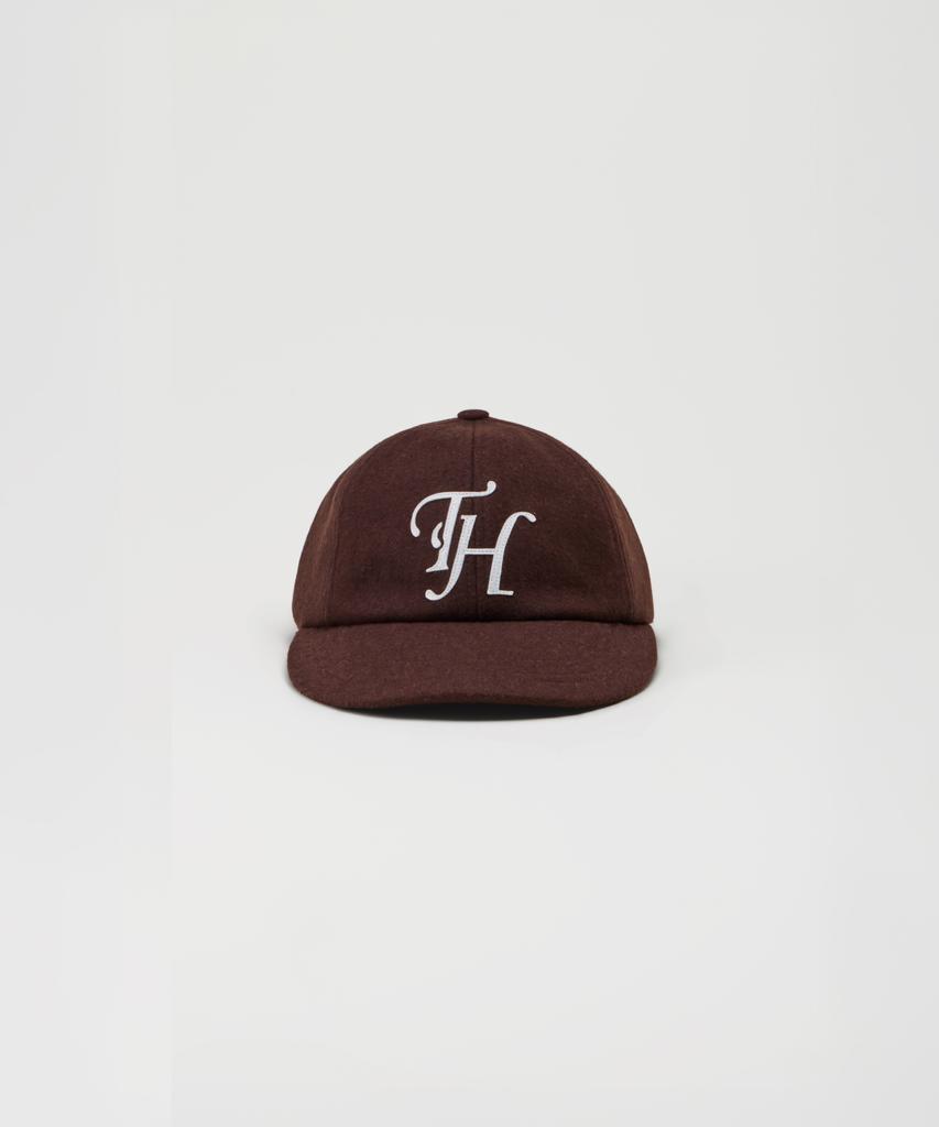 Teulaepighamoni Wool Blend Th Applique Logo Deep-Fit 6-Panel Cap_Brown