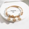 Handmade Beaded Bracelet With Heart Alloy Pendant And Stainless Steel Diamond Ball Beads