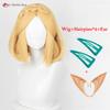 Anime Zelda Cosplay Princess Cosplay Wig 35cm/72cm Golden Yellow Pre Braid Women Wigs Heat Resistant Synthetic Hair + Wig Cap
