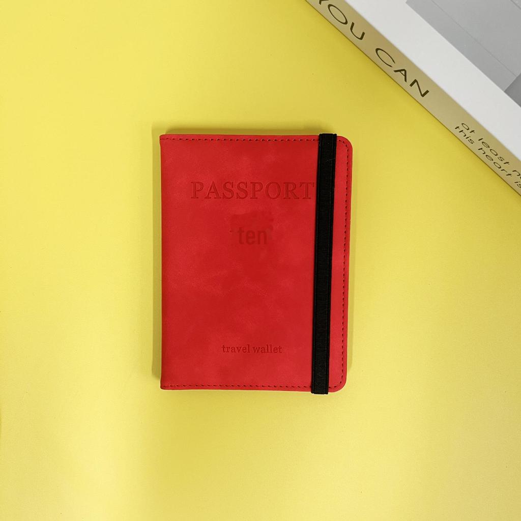 Tarjetero RFID de piel sintética transfronteriza: cartera multifuncional para identificación de viaje