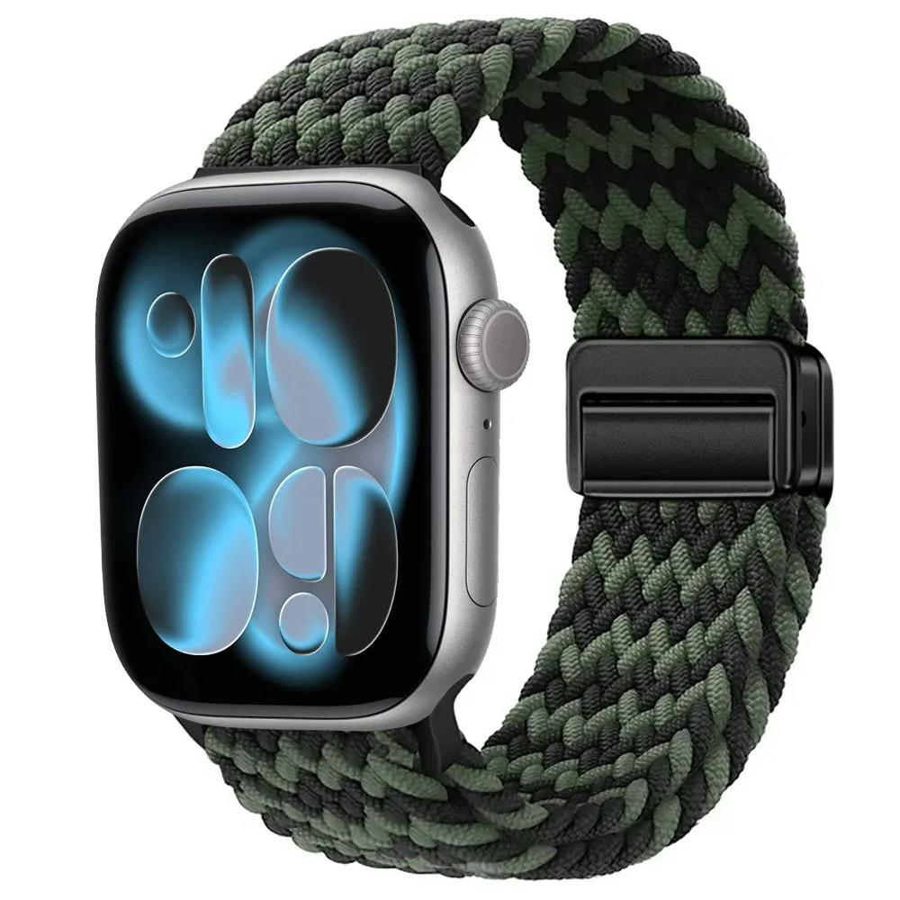 Nylon Strap for Apple Watch 11 10 46mm 42mm/Ultra 3 2 1 49mm Magnetic buckle Wristband iWatch 9 8 7 6 5 4 SE 45mm 44mm 41mm 40mm