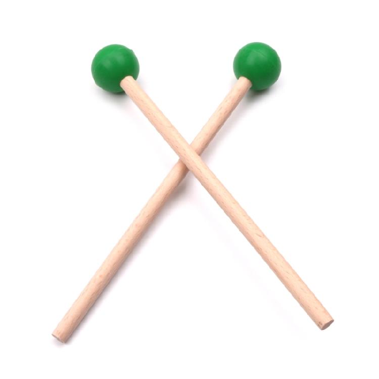 2pcs Lightweight Drum Mallet Stick Round Head Drum Stick Small Musical Drumstick зелёный