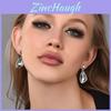 Copper Gold Water Drop Earrings With Silver Ear Pins For Women Fashion Jewelry