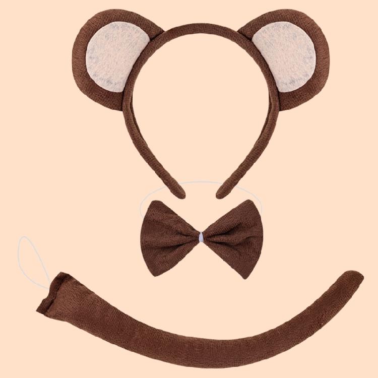 Halloween Monkey Costume Accessories Include Monkey Ear Headband Monkey Tail Bowtie Glove Skirt for Kid Boy Girl Cosplay