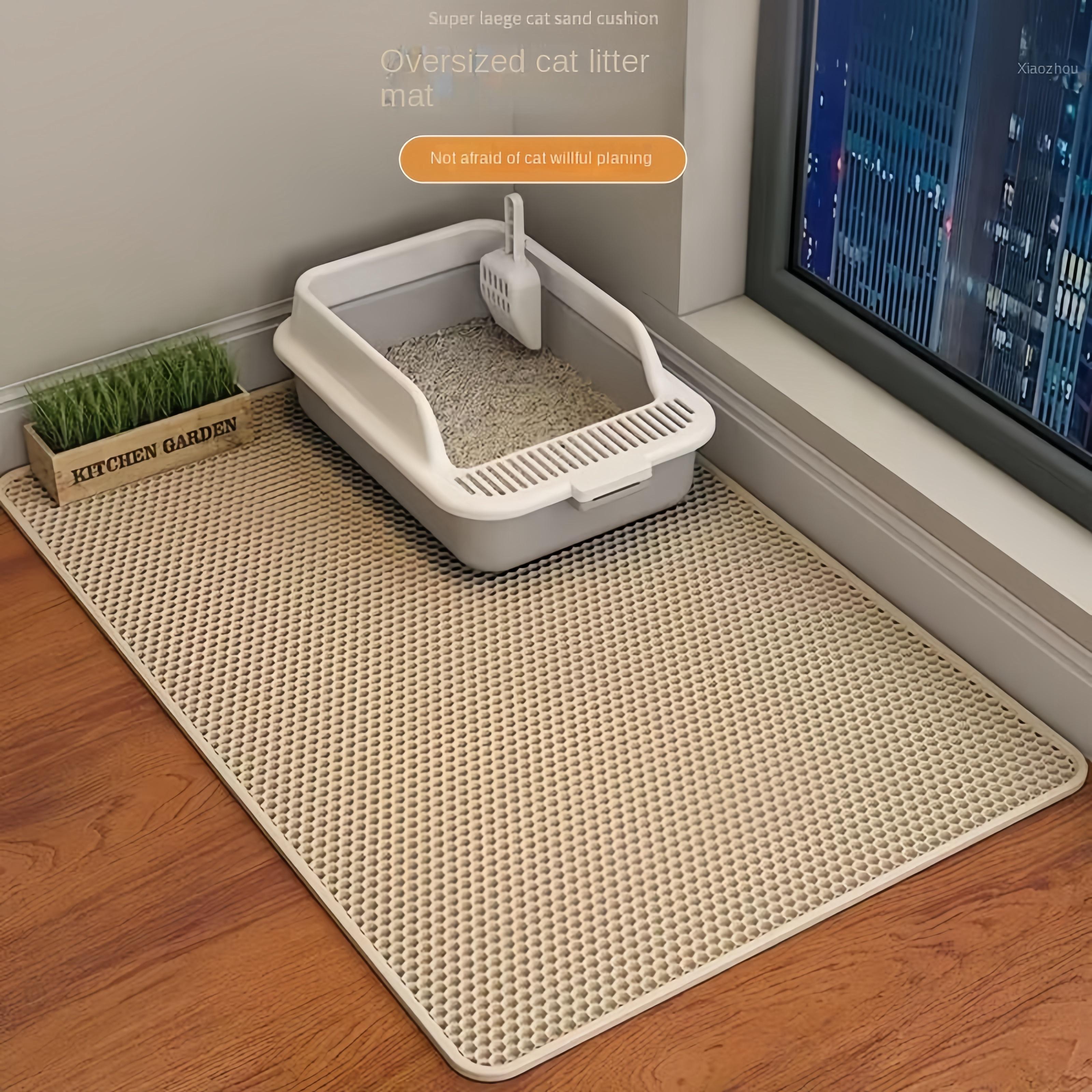 

Водонепроницаемый двухслойный коврик для кошачьего туалета PetBox Mat Cat Mat Nonslip SandWashable Mlean Supplies 60x90cm жёлтый