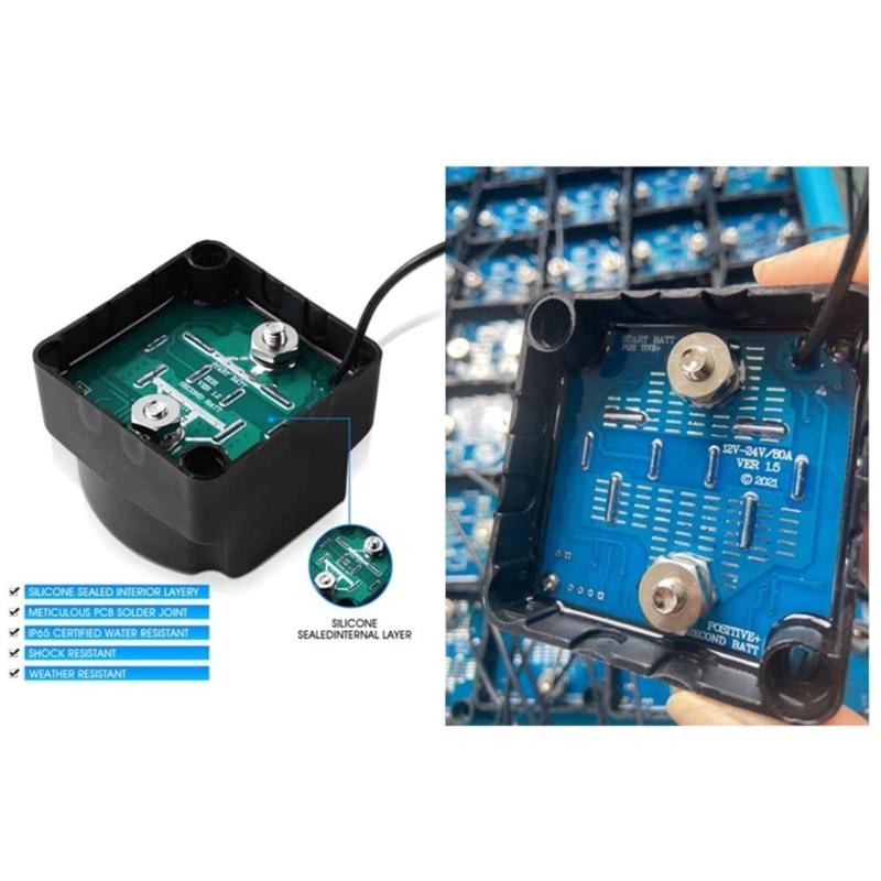 Professional 12V 140A Double Battery Isolator Kit Waterproof Voltage Sensitive Relays For ATV UTV Marine Applications