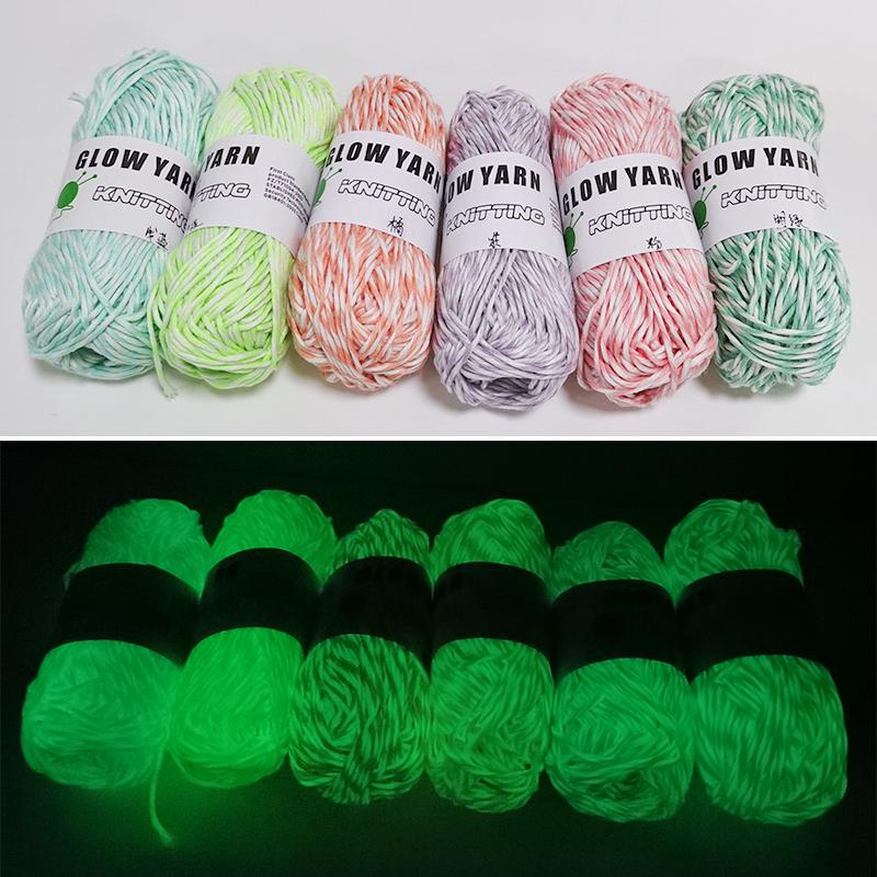 Fil lumineux en Polyester qui brille dans la nuit, 1 pièce, pour tapis à tricoter à la main