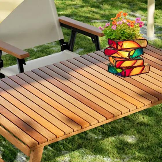 1Pc Stacked Books Resin Crafts Desktop Ornaments for Outdoor Patio Garden Home Living Room Office Decoration