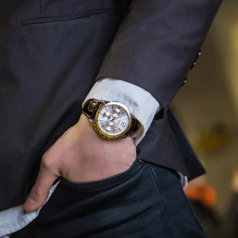 Casio STANDARD Series ENTICER Unicorn Belt Waterproof Business Quartz Movement Leather Strap Japanese and Korean Watch Men's Watch MTP-1374L-7A