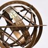Decorative Brass Armillary Sphere with Wooden Base Astronomy Decor Desk Shelf