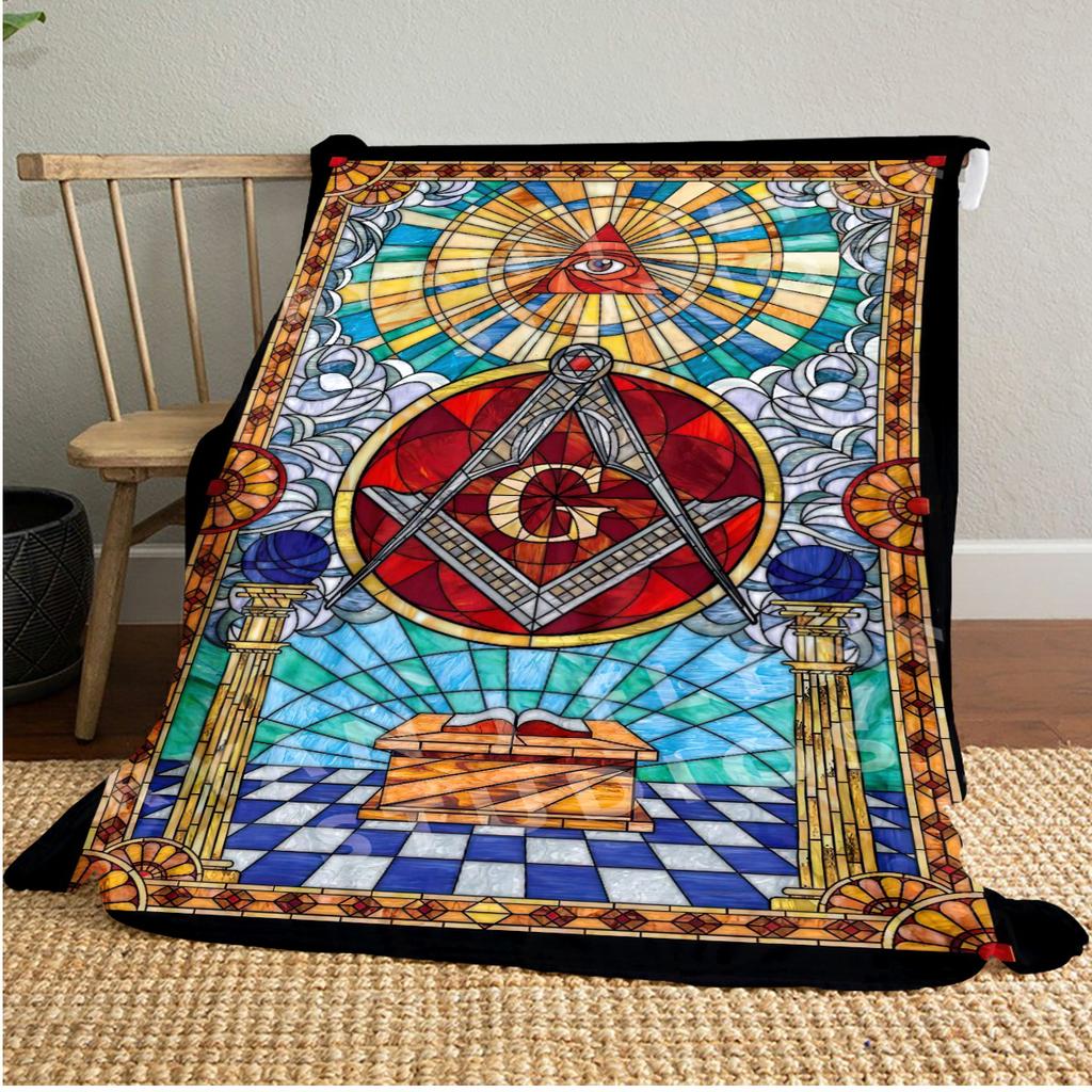 1PC Freemason Home Suitable All Seasons Soft Comfortable Blanket Sofa Office Travel Home Use Great Gift Idea