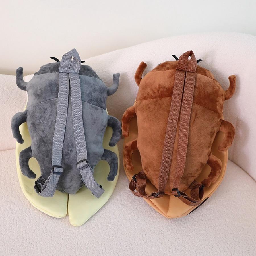 Cicada Plush Backpack Kid School Bag Cute Lifelike Insect Plushie Doll Cartoon Beetle Bag Soft Animal Plush Toy Birthday Gift