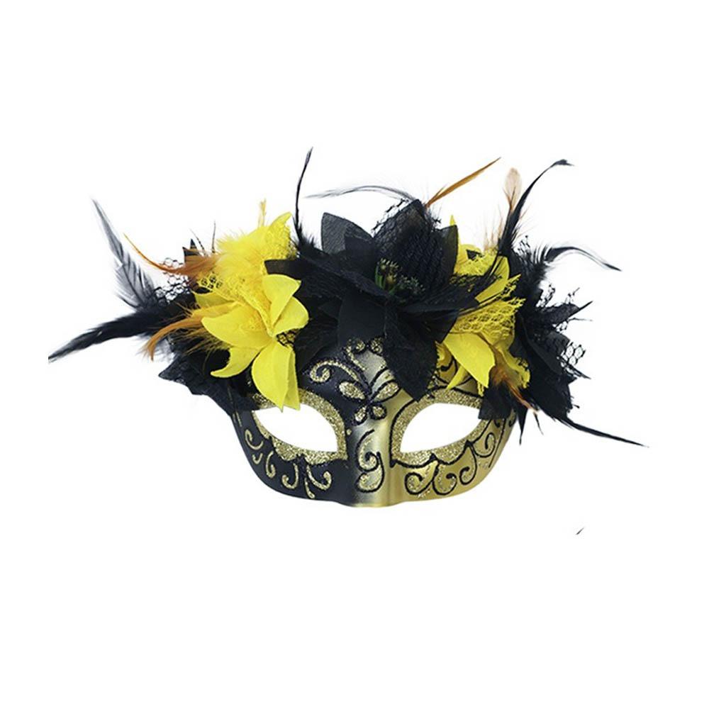 

Новинка Маска для косплея с перьями Маска на пол-лица Маска для Хэллоуина Маска для маскарада для женщин и мужчин золотой