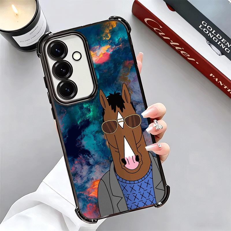 B-BoJack H-Horseman Funny Plating Phone Case For Samsung A17 A07 A37 A57 A16 A56 A15 A55 A14 A54 A13 A53 A26 A36 A25 A35 A24 A34