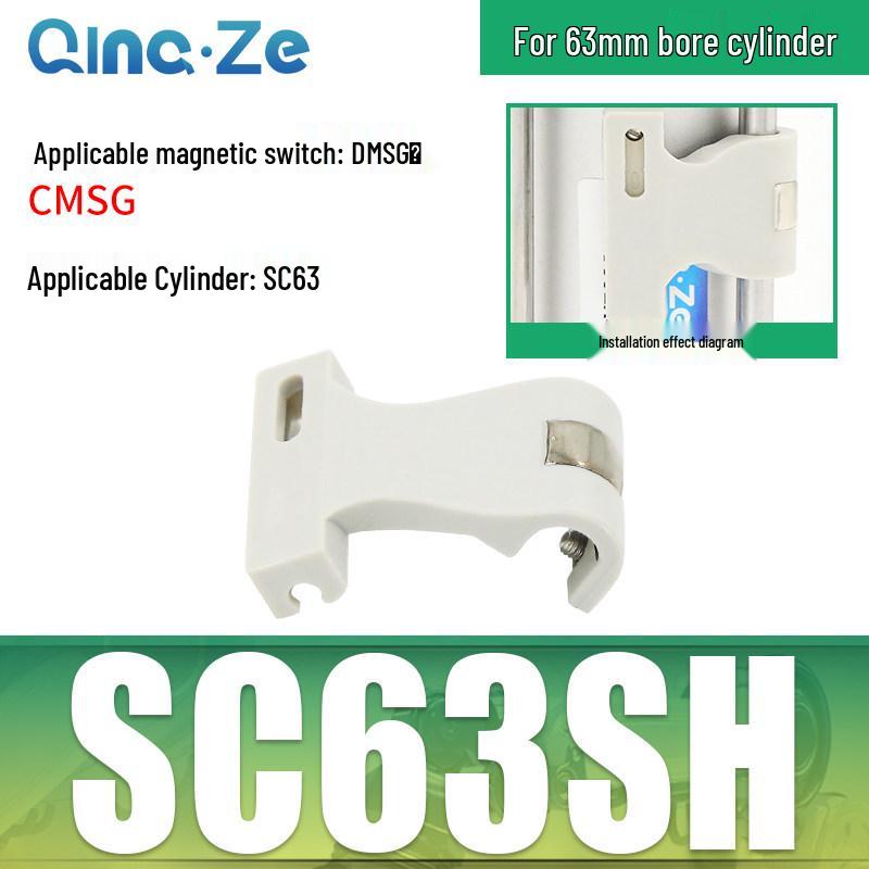 Zylinder SC CS1-F U mit Magnet schalterhalterung CMSG, Befestigungswinkel MBB und Zylinderzubehör D-A93 SU.