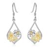 Charm Female Butterfly Animal Flower Drop Earrings Cute Trendy Bridal Silver Color Dangle Wedding  For Women