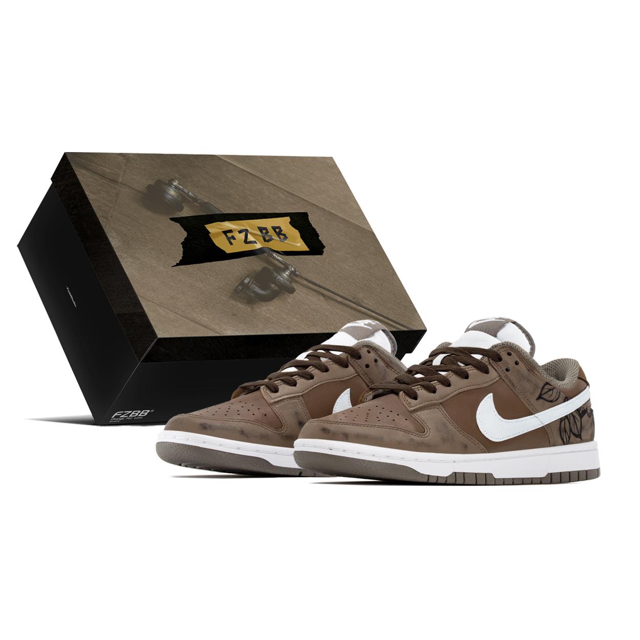 

Nike Dunk Box, Coffee Brown Abrasion Resistant Slip Resistant Low top Skateboard Shoes Men s Black White Brown HF5441-111(TeamA-S-BOX) 42.5