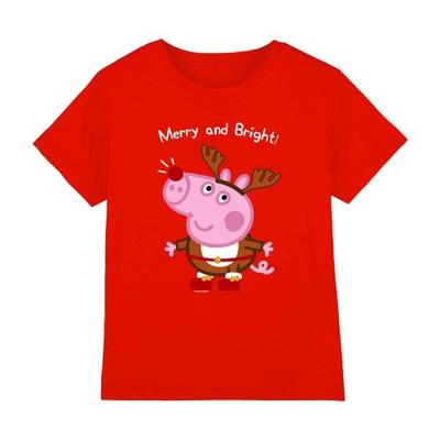 Childrens/Kids George Pig Reindeer T-Shirt