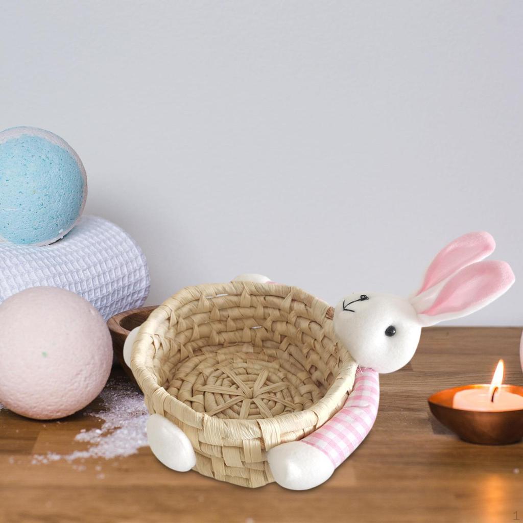 Easter Basket Bunny Shape Decorative Storage Rustic Cute Reusable Candy Gift