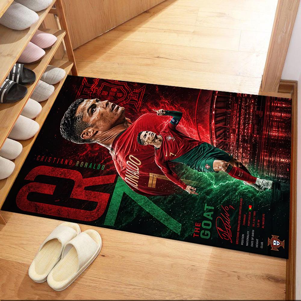 Ronaldo's Iconic Number Seven Square rugs are a great choice for living rooms, bedrooms, home décor, and as gifts.