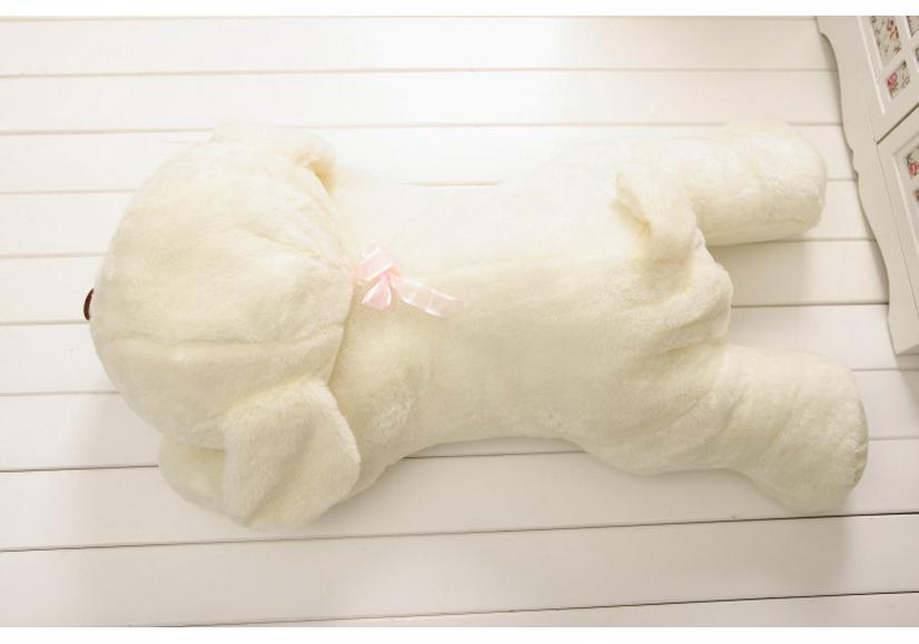Smiling White Puppy Plush Toy - Cute Fluffy Dog for Car Decoration or Birthday Gift