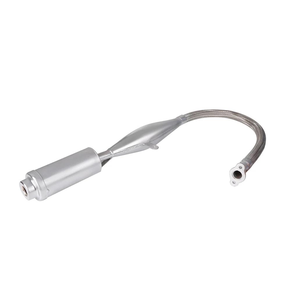 Black Silver Viper Flexible Muffler Pipe For 80cc Bike Gas Engine Motor Parts Motorcycle Exhaust Systems Flexible Muffler Pipe
