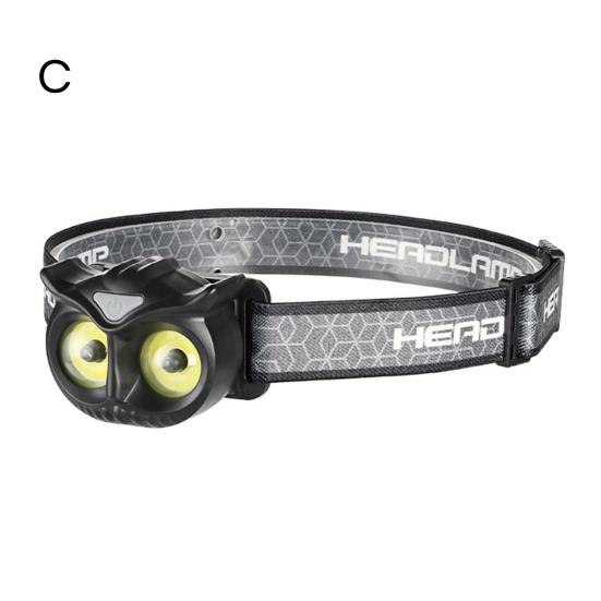 Owl Shape LED Headlamp Type-C Fast Charging Flashlight Head Torch Detachable Lightweight Headlight Outdoor Camping Head Lamp