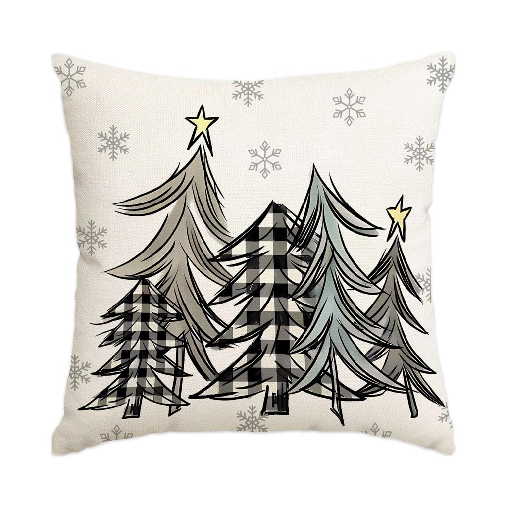 1Pc/4Pcs Christmas Pillow Cover, Dwarf Santa Claus Festive Decoration Living Room Sofa Cushion Cover, Christmas Decorations