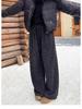 Plus Size Leopard Print Wide-Leg Pants for Women - High Waist, Loose Fit, Autumn/Winter