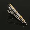 In-Stock Creative Metal Bullet Pen & Tie Clip Combo - Two-Tone Fountain Pen with Sailboat & Airplane Design