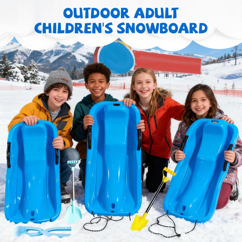 Snow Sled Board Lightweight High Speed Slides Toy Kids Heavy Duty Snow Sledge for Park Beach Mountains Ice Grass Sand for Men