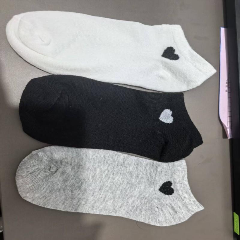 Unisex Summer No-Show Socks: Black, White & Gray Low-Cut Polyester-Cotton Blend