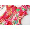 Summer Women Leaf Print Wrap Chest Tie Strap Dress, Casual Fashion Dresses for Women