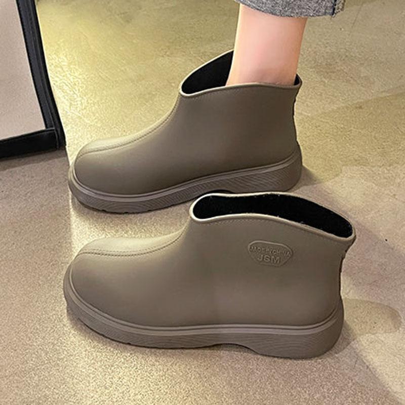 WTEMPO Chaussures de pluie à Tube court pour femmes, imperméables, couleur unie, cheville, à la mode, antidérapantes, pour l'extérieur, vente en gros, livraison directe