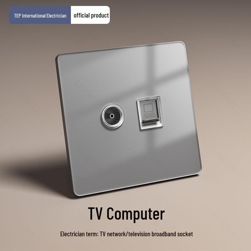 Gray Tempered Glass Smart Switch with Mijia APP Connectivity, Smart Speaker Voice Activation, Zero-Fire Support.