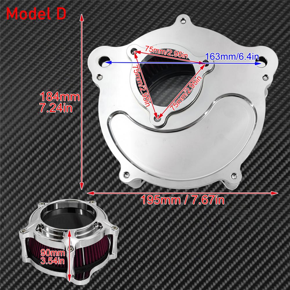 Motorcycle Air Filter Air Cleaner Kit CNC Intake System Chrome For Harley Sportster Dyna Softail Touring 883 1200 Electra Glide