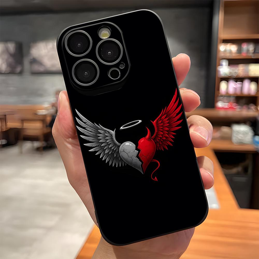 Black Angel Death Demon Phone Case For IPhone 17 Pro Max 15 Pro 16 14 Plus 12 13 Mini 11 Pro Shockproof Soft Cover